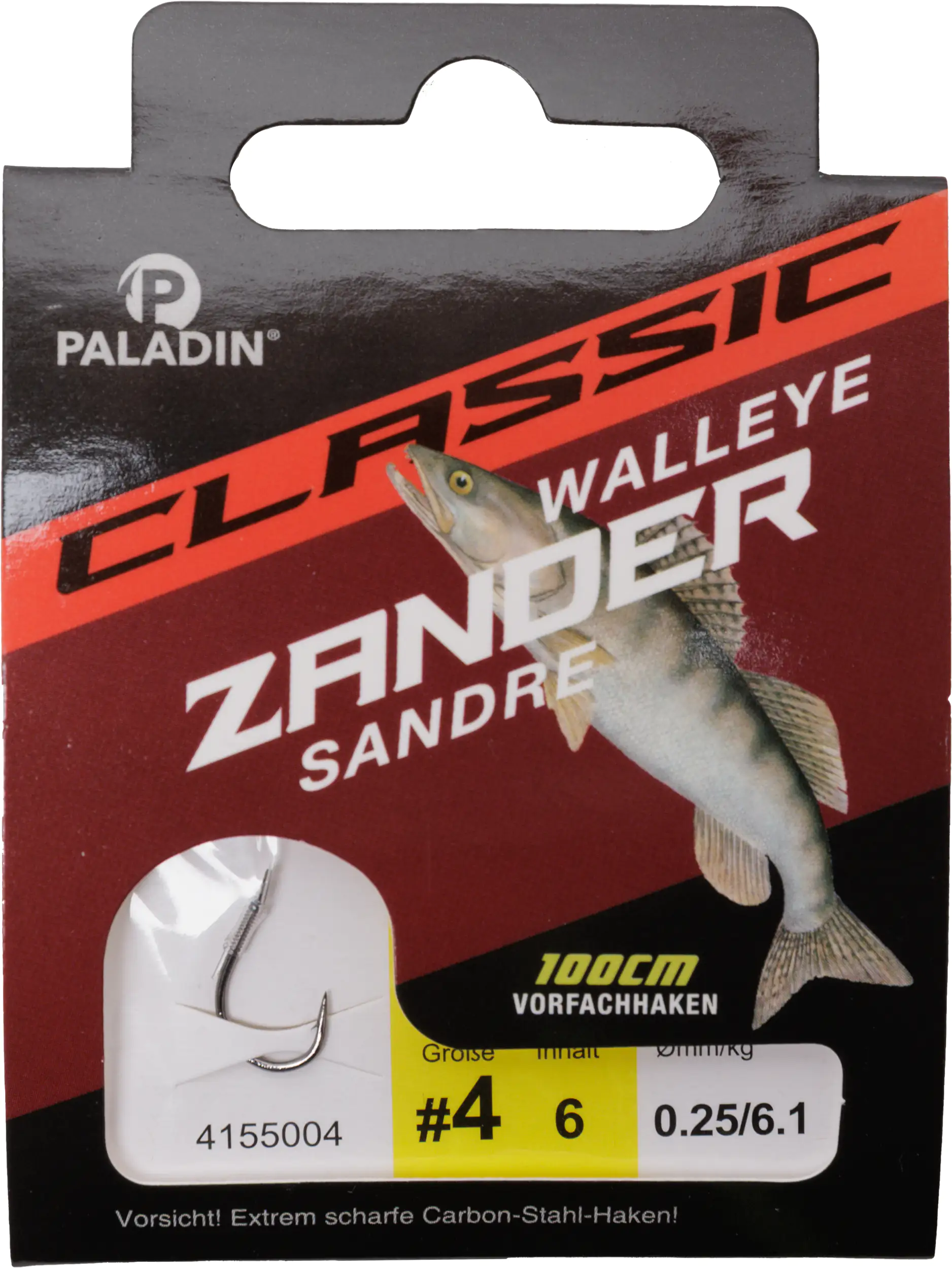 Paladin Zanderhaken gebunden Größe 4 100 cm 6 Stück gunsmoke