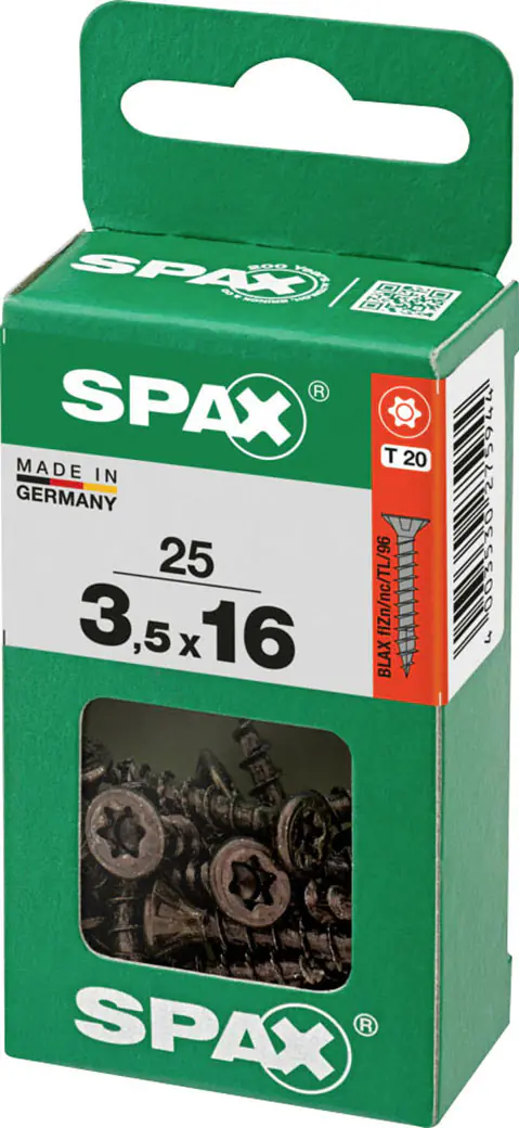 Spax Universalschrauben 3,5 x 16 mm T20 Vollgewinde - 25 Stk. 