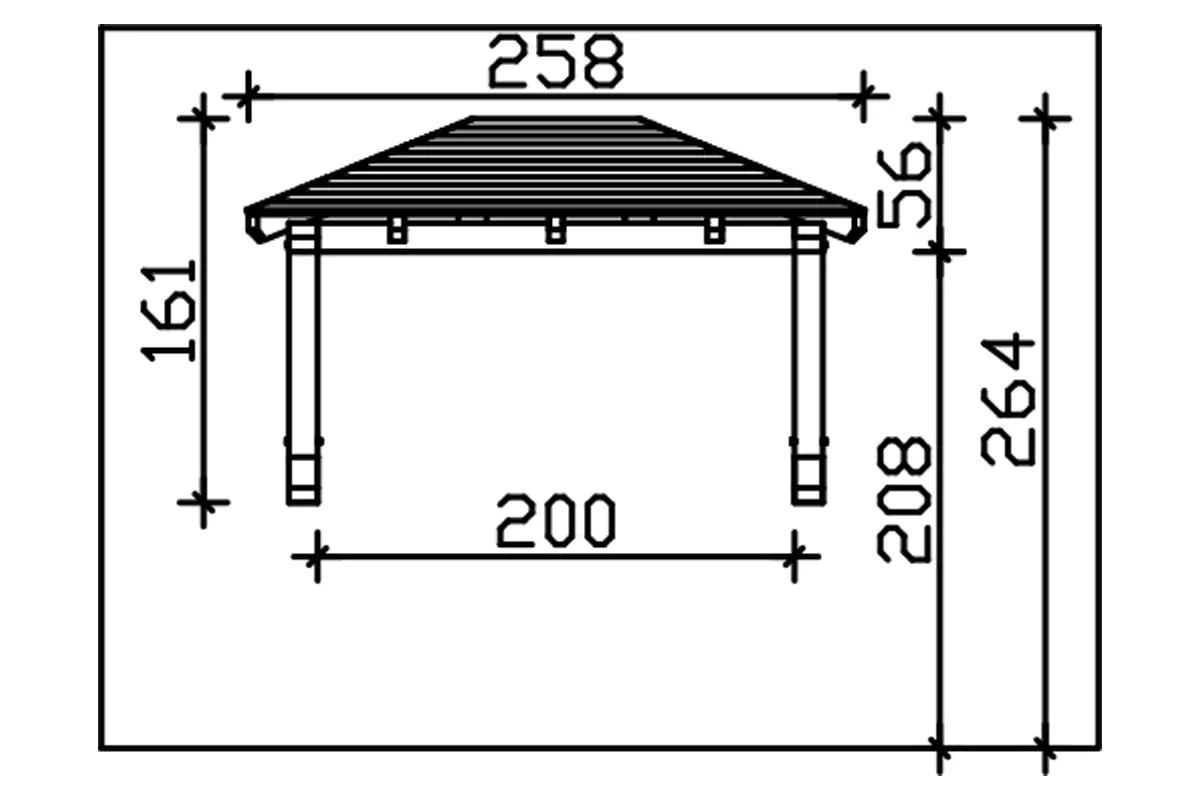 SKAN HOLZ Vordach Wismar Typ 1 258 x 126 cm, natur