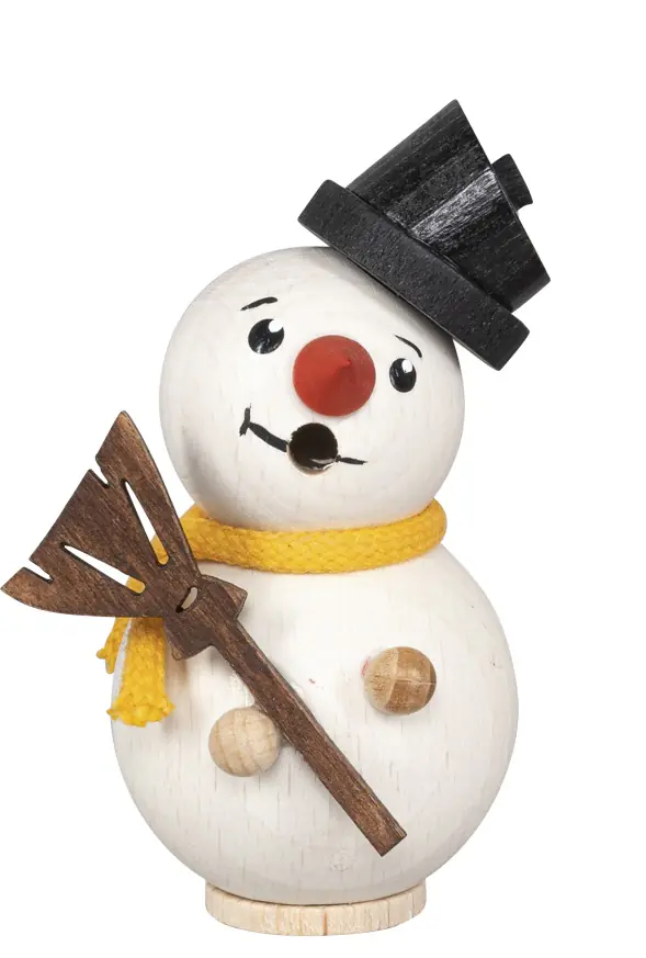 Mini-Räucherfigur Deko Holz Schneemann 8 cm