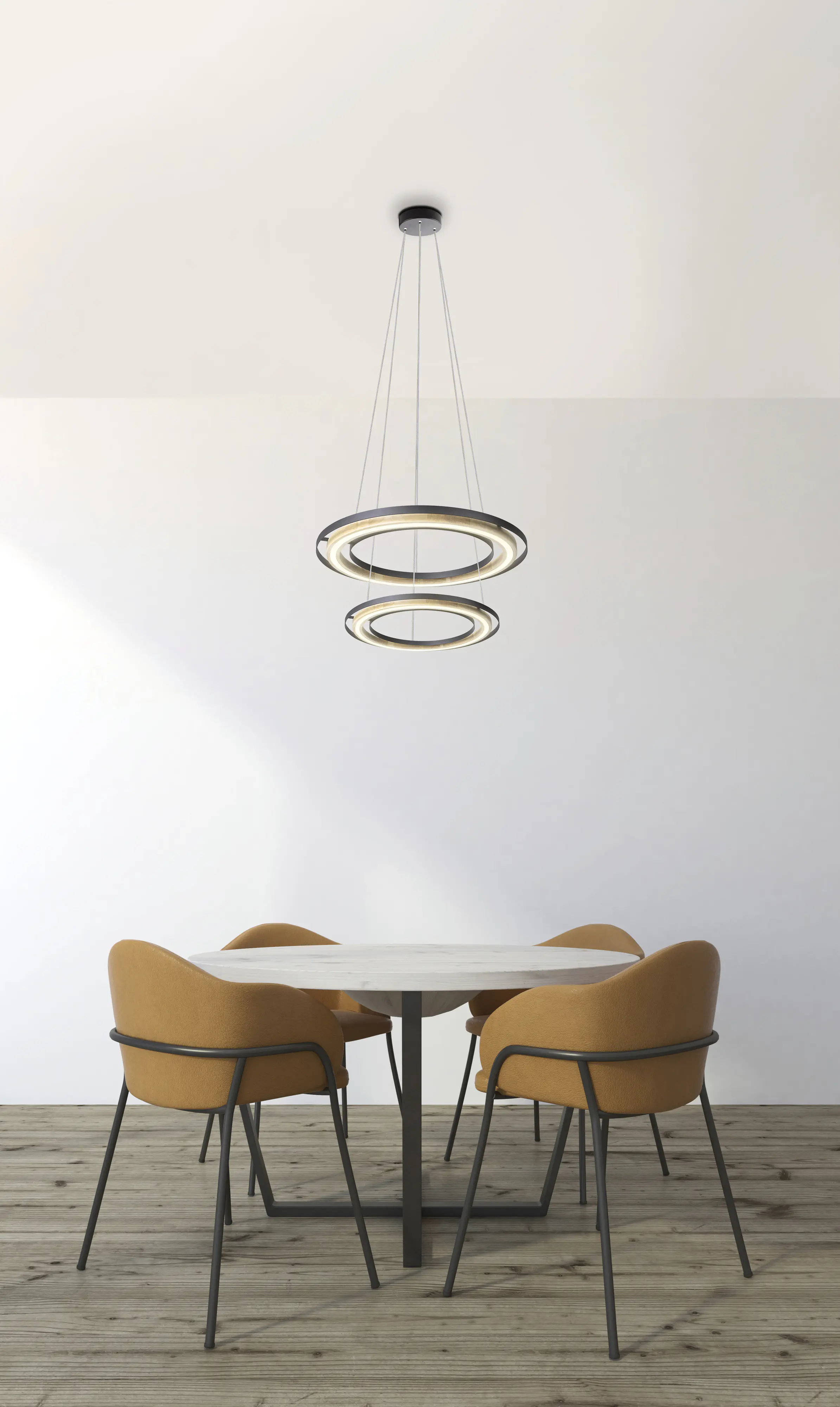 Globo Hängeleuchte 2 Rilas Ø 56,5 x 150 cm schwarz warmweiß