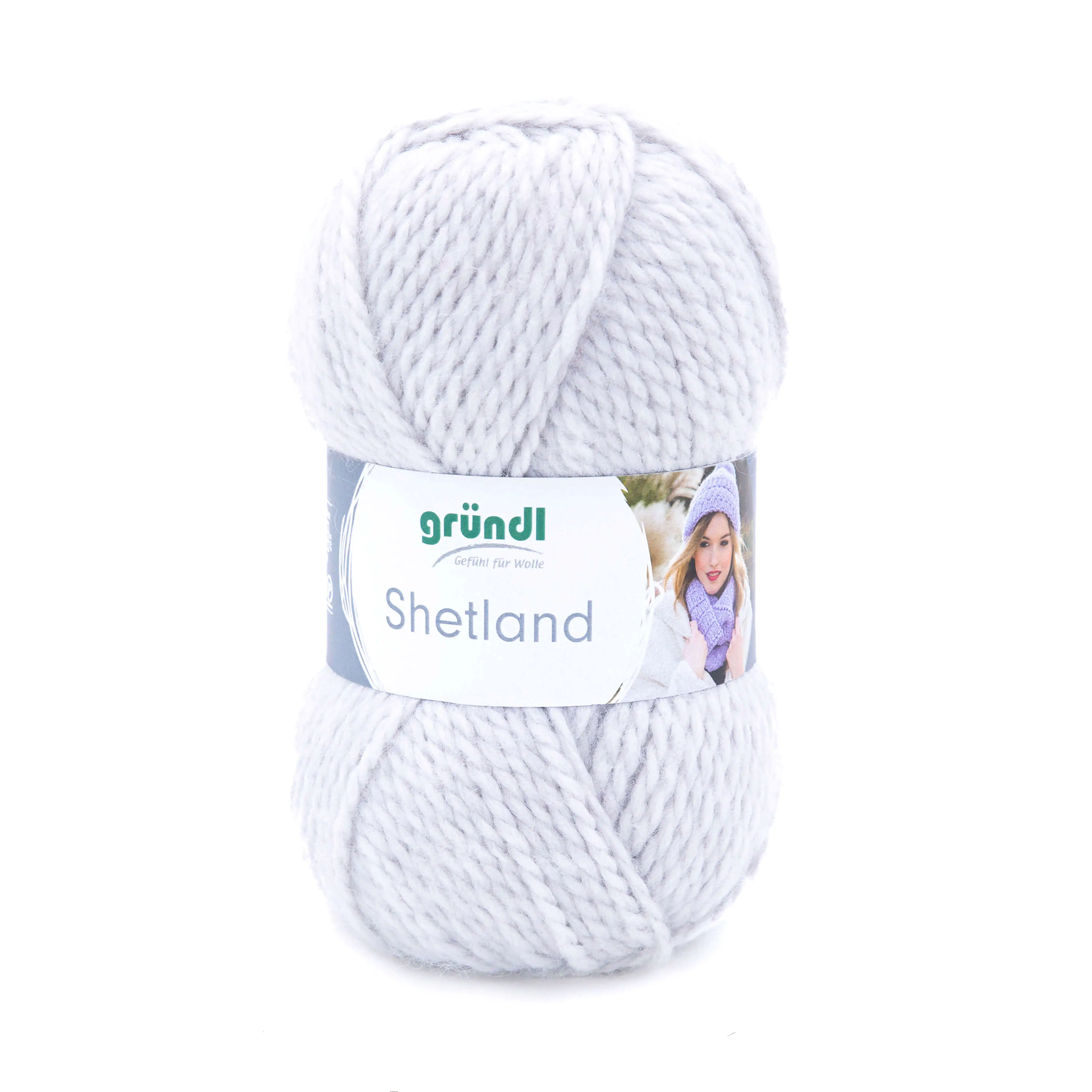 Gründl Wolle Shetland 100 g hellgrau melange
