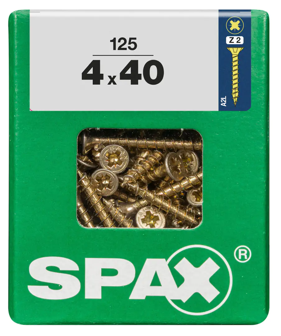 Spax Universalschrauben 4.0 x 40 mm PZ 2 - 125 Stk. Spax Universalschrauben 4.0 x 40 mm PZ 2 - 125 Stk.