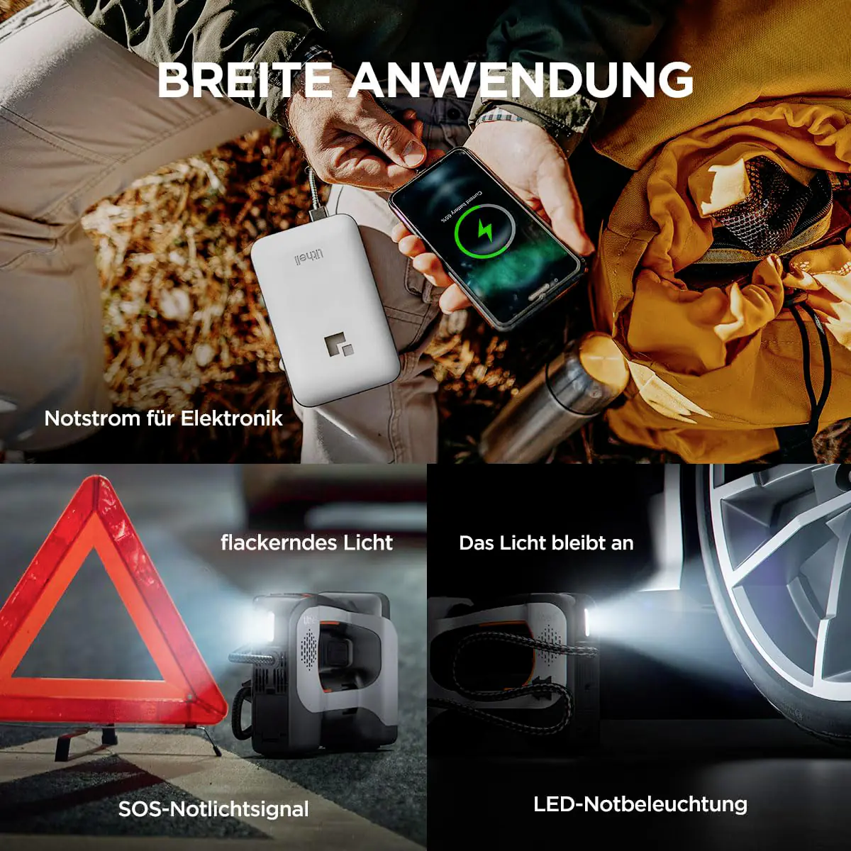 Litheli Akku-Kompressor 20 V inkl. Akku 2 Ah