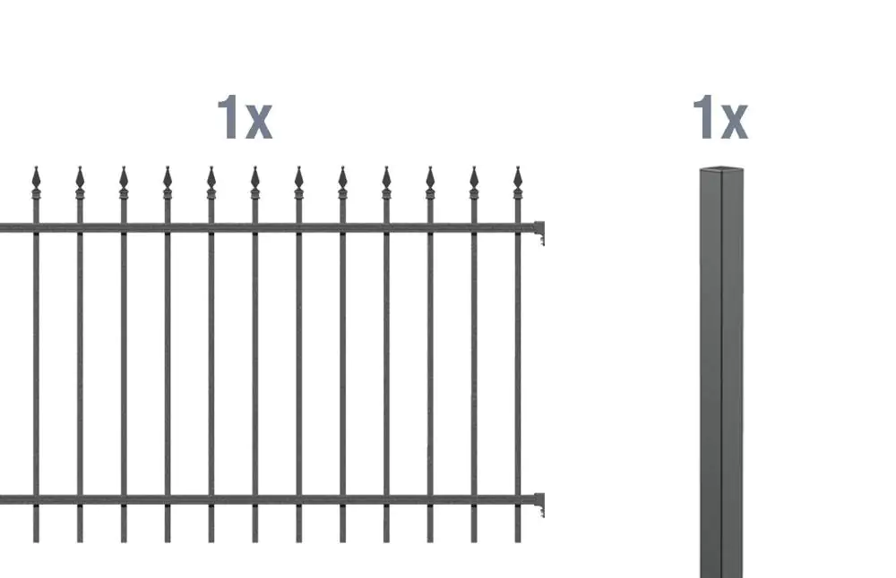 Alberts Komplettset Zaun Chaussee 2 m 100 cm anthrazit zE Alberts Komplettset Zaun Chaussee 2 m 100 cm anthrazit zE