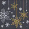 Dunisoft Servietten Snowstars Black multi 40 x 40 cm - 12er Pack
