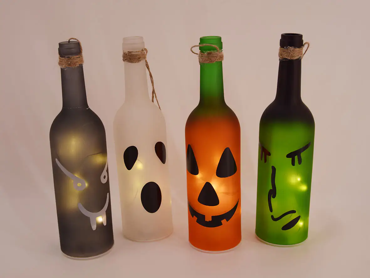 Lensing Glasflasche Halloween LED 28 cm