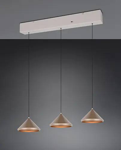 Trio Pendelleuchte 3er Spot Laguna 3x 5 W grau Metall warmweiß-kaltweiß