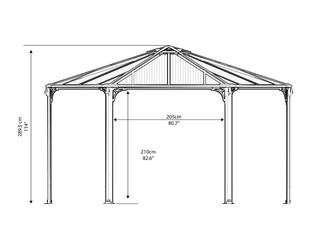 Canopia Pavillon Monaco 4500 450 x 390 cm, grau Canopia Pavillon Monaco 4500 450 x 390 cm, grau