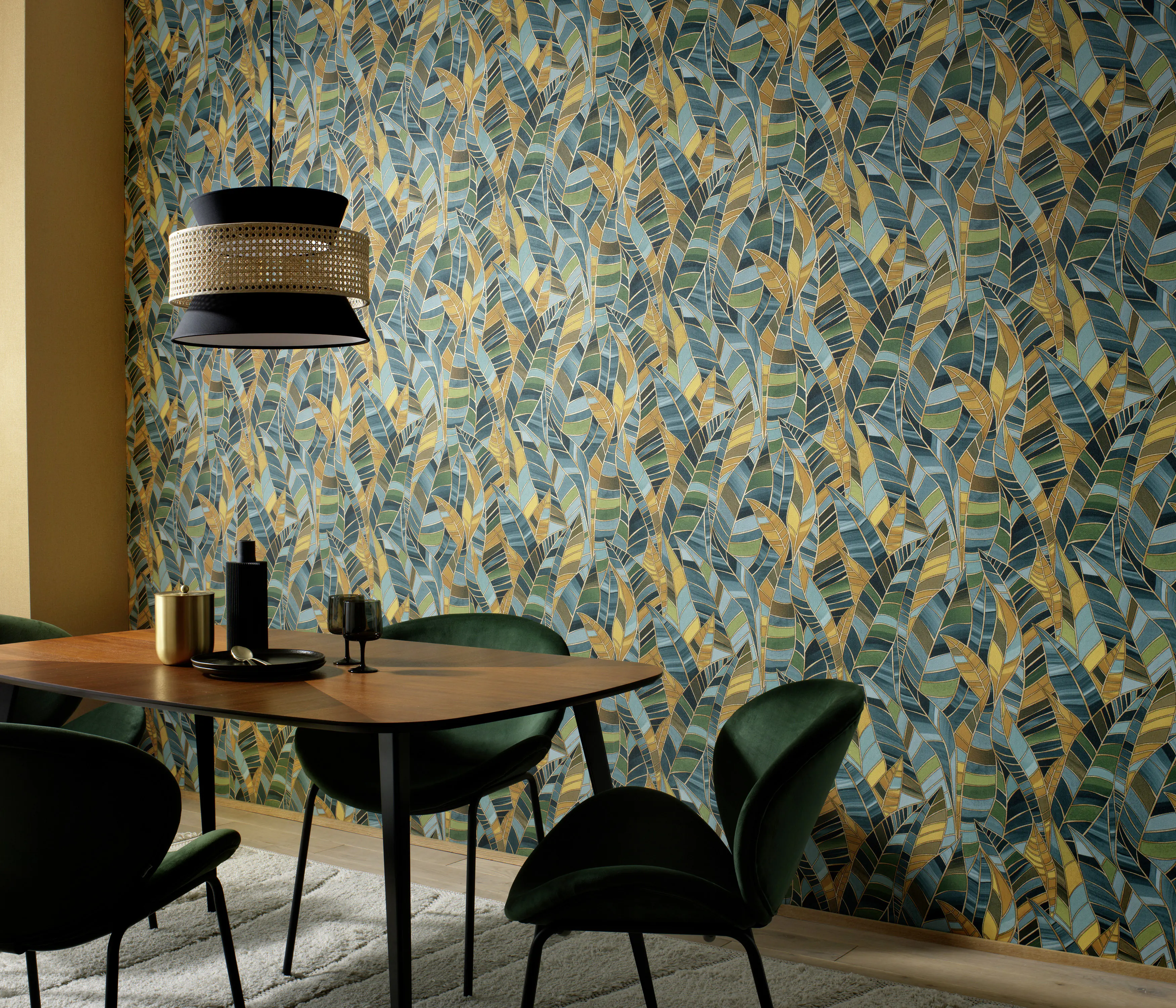 Erismann Vliestapete Floral petrol 10,05 x 0,53 m