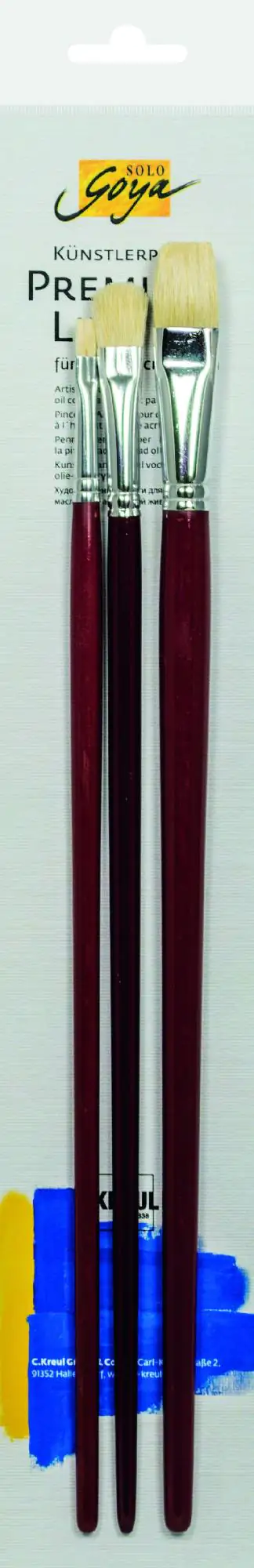 Kreul Solo Goya Künstlerpinsel Set Borst-Gusowpinsel Öl-/Acrylfarbe 3 Stück
