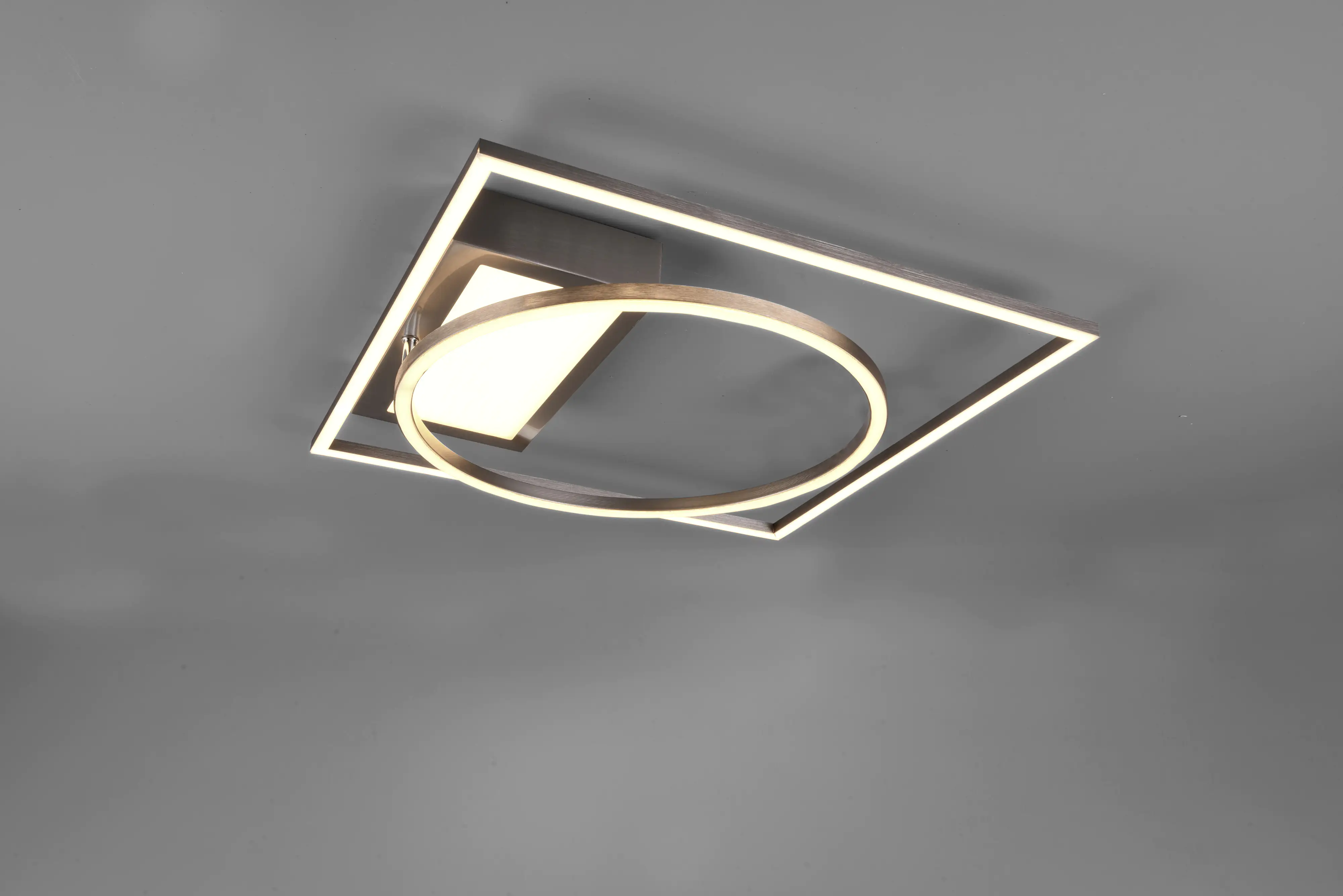 Trio LED Deckenleuchte Downey nickel matt, Fernbedienung, schwenkbar