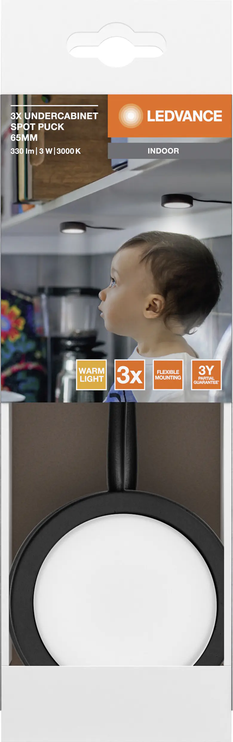 Ledvance Schrankleuchten-Spots 3er Set 3x3W 250 lm warmweiß schwarz