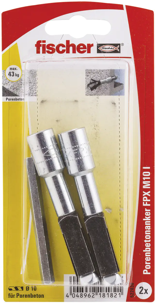 Fischer Porenbetonanker FPX 10.0 x 75 mm - 2 Stück Fischer Porenbetonanker FPX 10.0 x 75 mm - 2 Stück