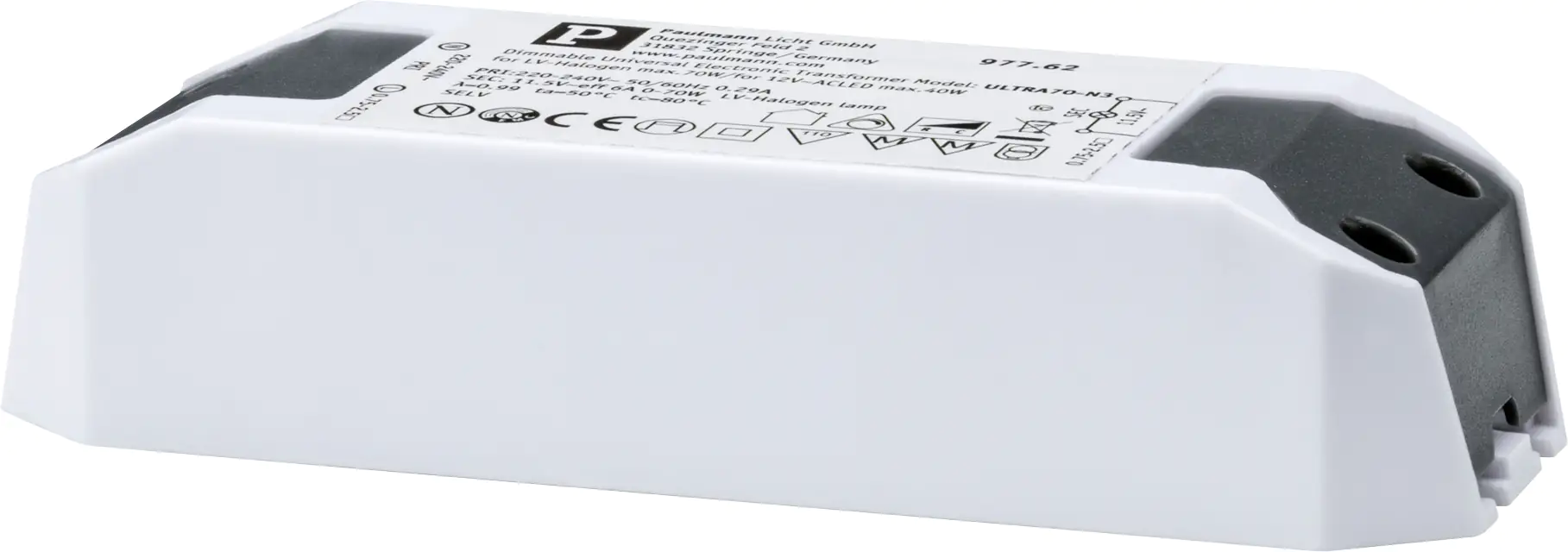 Paulmann Transformator elektronisch Halo + LED 0-50W 230/12V 50VA weiß Paulmann Transformator elektronisch Halo + LED 0-50W 230/12V 50VA weiß