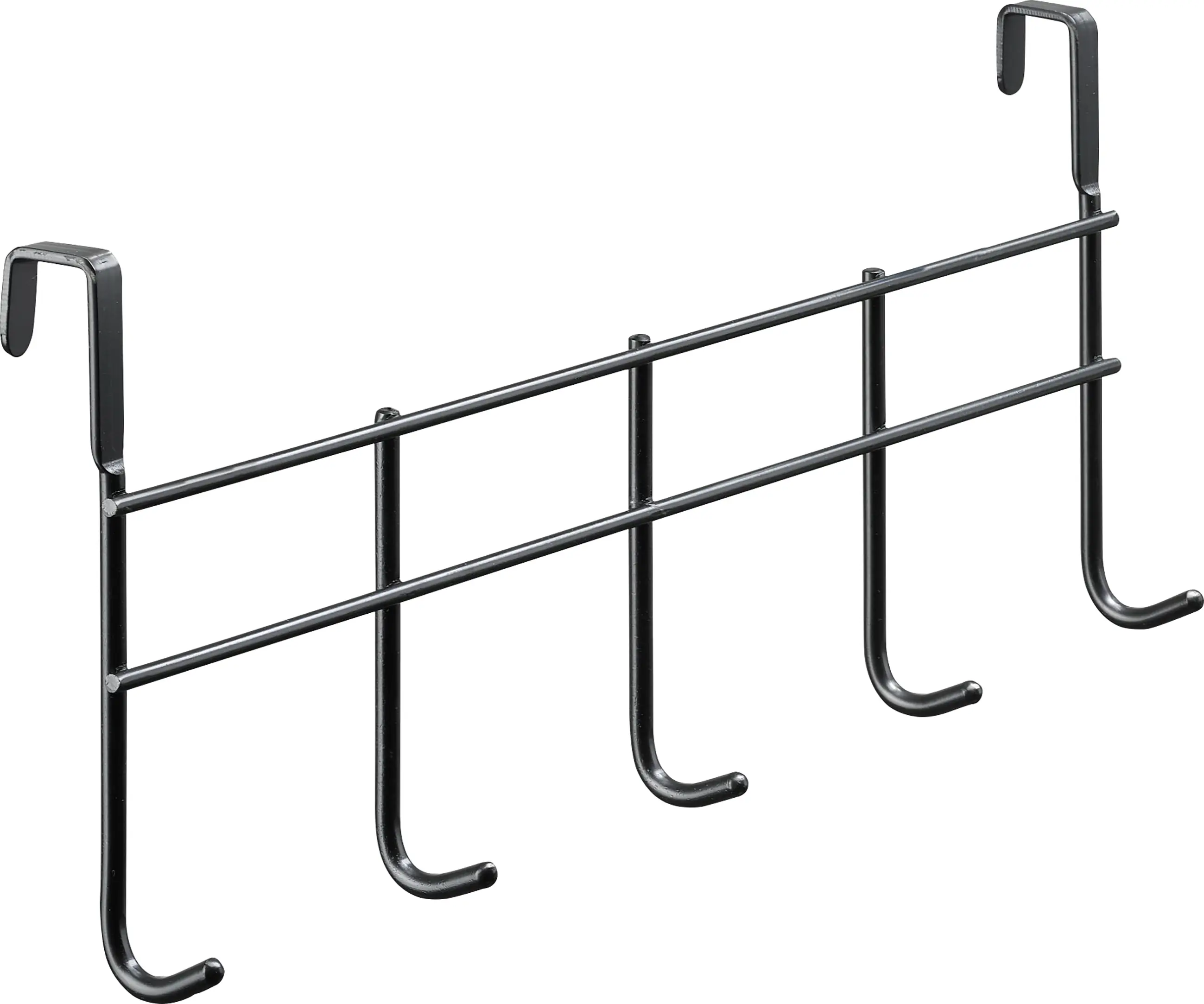 Hettich Türhängegarderobe Stahl 375 x 165 mm mit 5 Haken schwarz