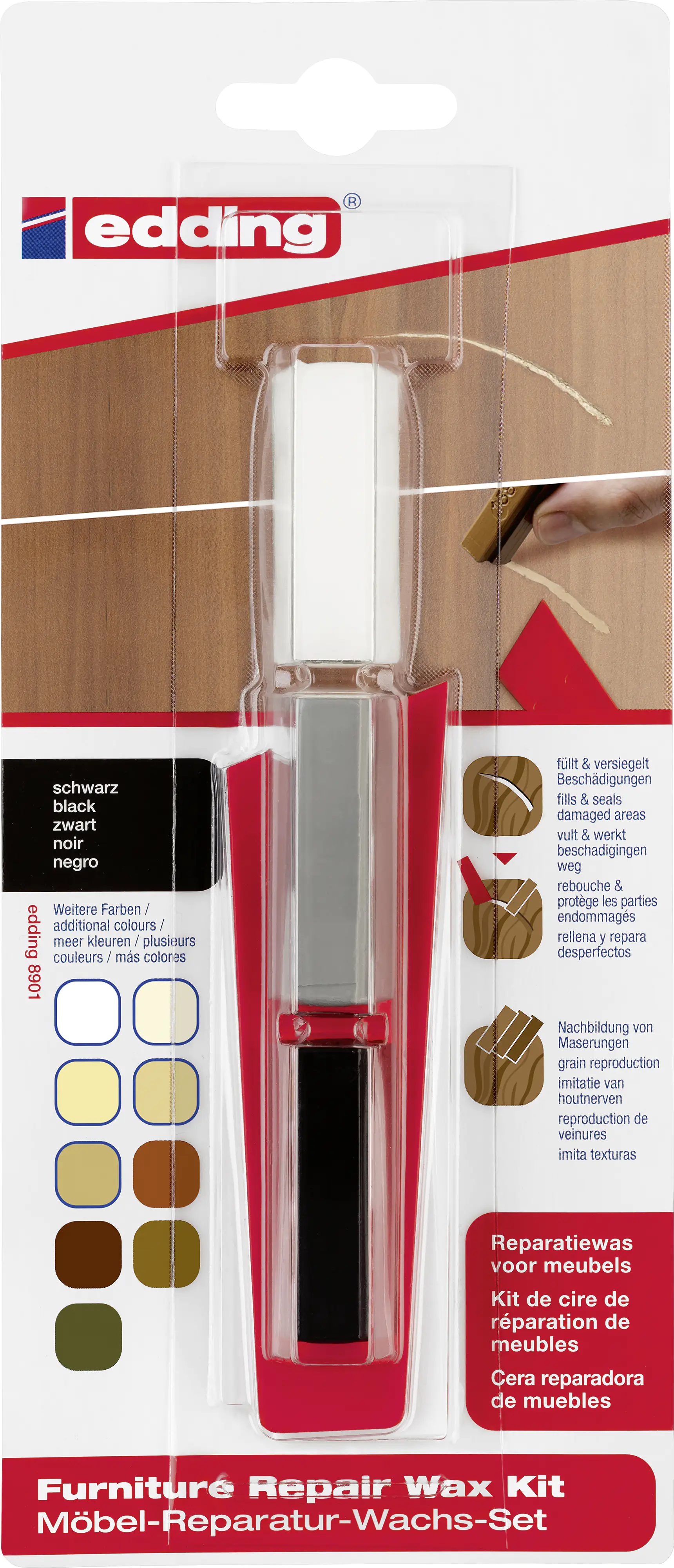 Edding Möbel-Reparaturwachs-Set 8901 schwarz Edding Möbel-Reparaturwachs-Set 8901 schwarz