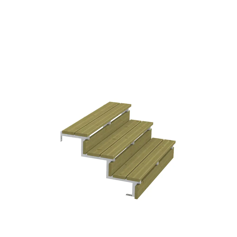 Plus Außentreppe Kiefer/Feuerverzinkt 3 Stufen 120 cm breit