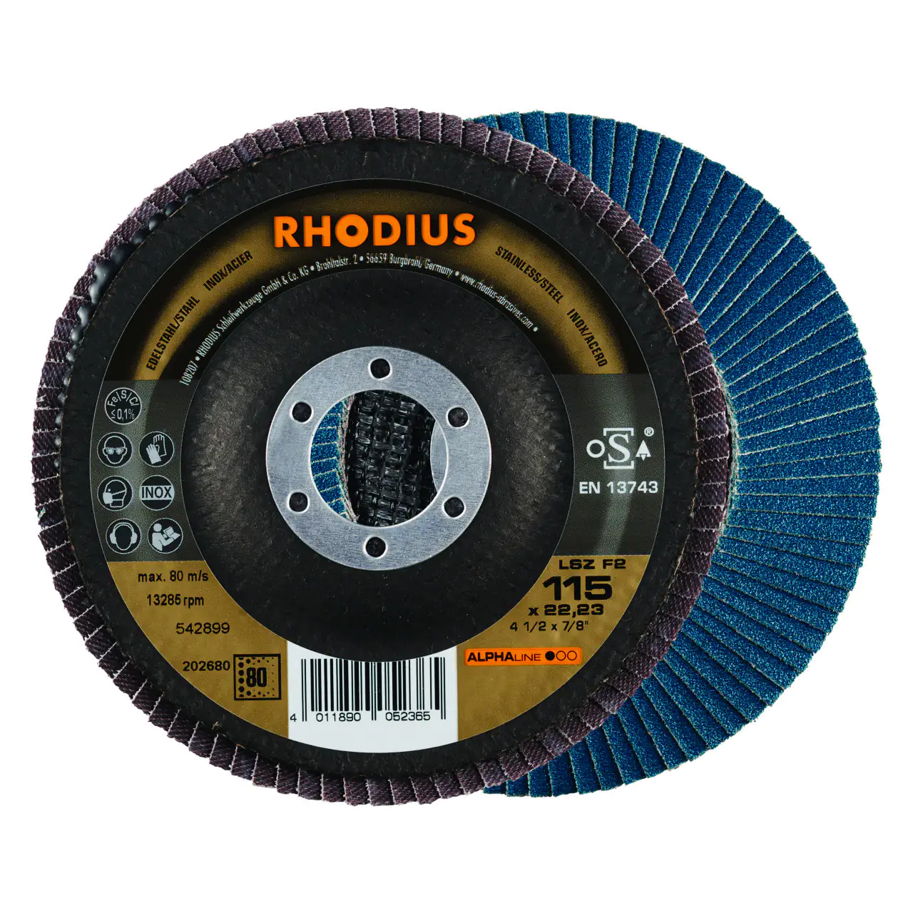 Rhodius Schleifscheibe LSZ F2 K80 Stahl Ø 115 mm Bohrung 22,23 mm 5 Stück Rhodius Schleifscheibe LSZ F2 K80 Stahl Ø 115 mm Bohrung 22,23 mm 5 Stück