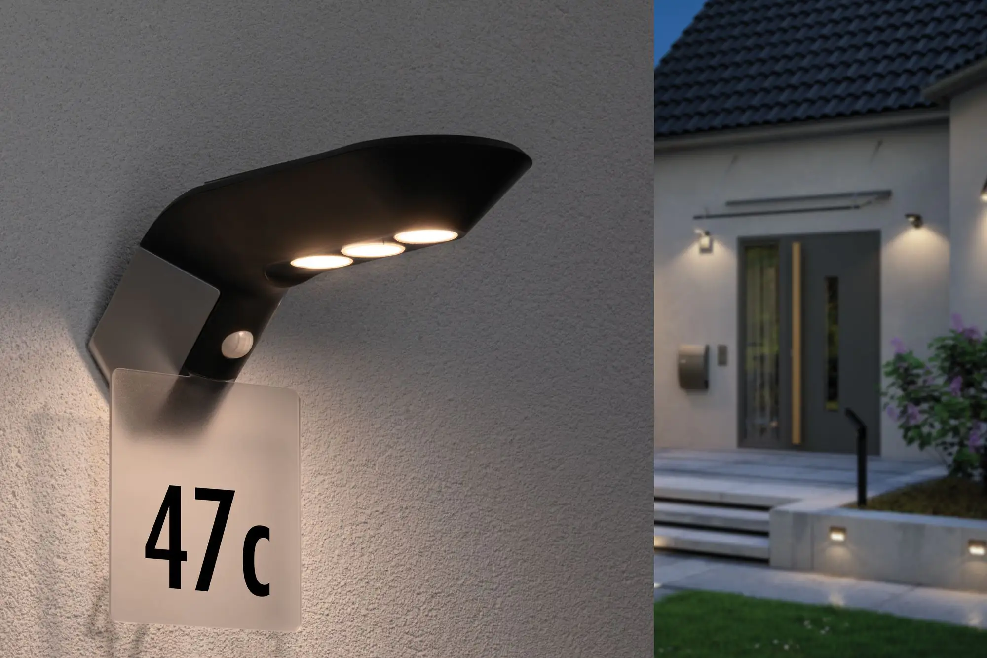 4000870942505_06 Paulmann LED Solar-Wandleuchte Soley anthrazit warmweiß Bewegungsmelder