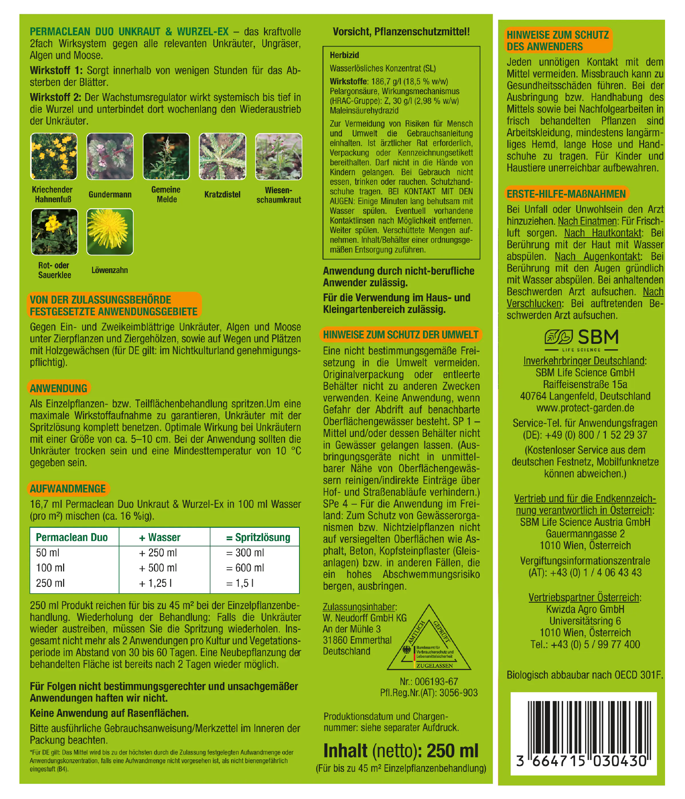 Protect Garden Permaclean Duo Unkraut & Wurzel-Ex 250 ml Protect Garden Permaclean Duo Unkraut & Wurzel-Ex 250 ml