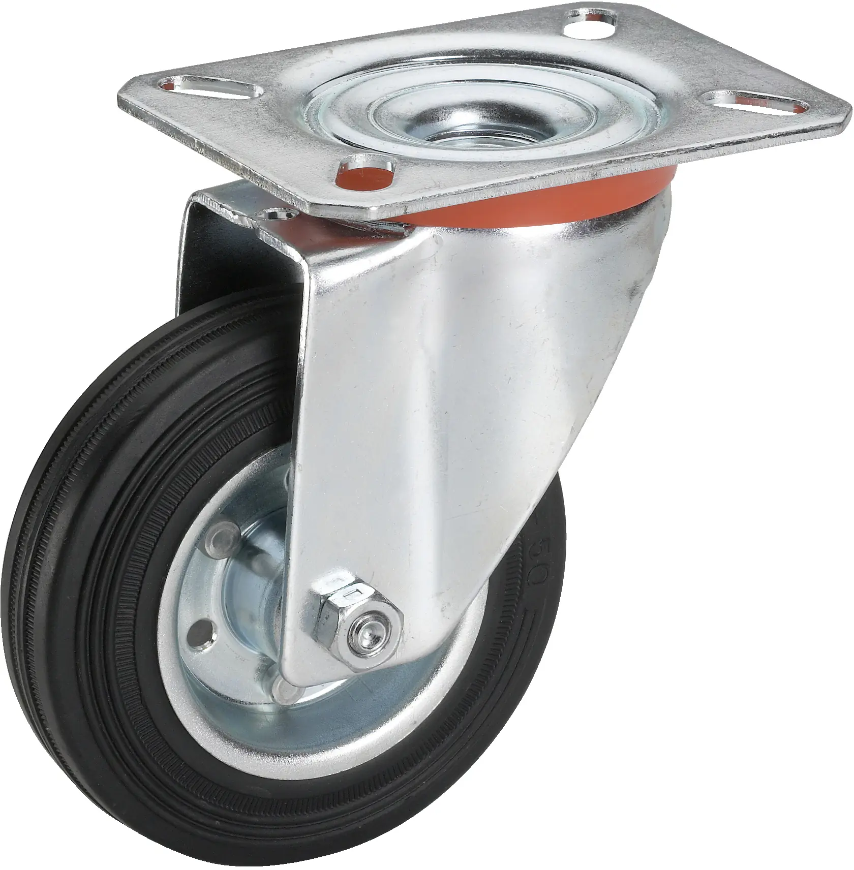 Lenkrolle mit Platte 80 x 25 mm, Tragkr. 50 kg