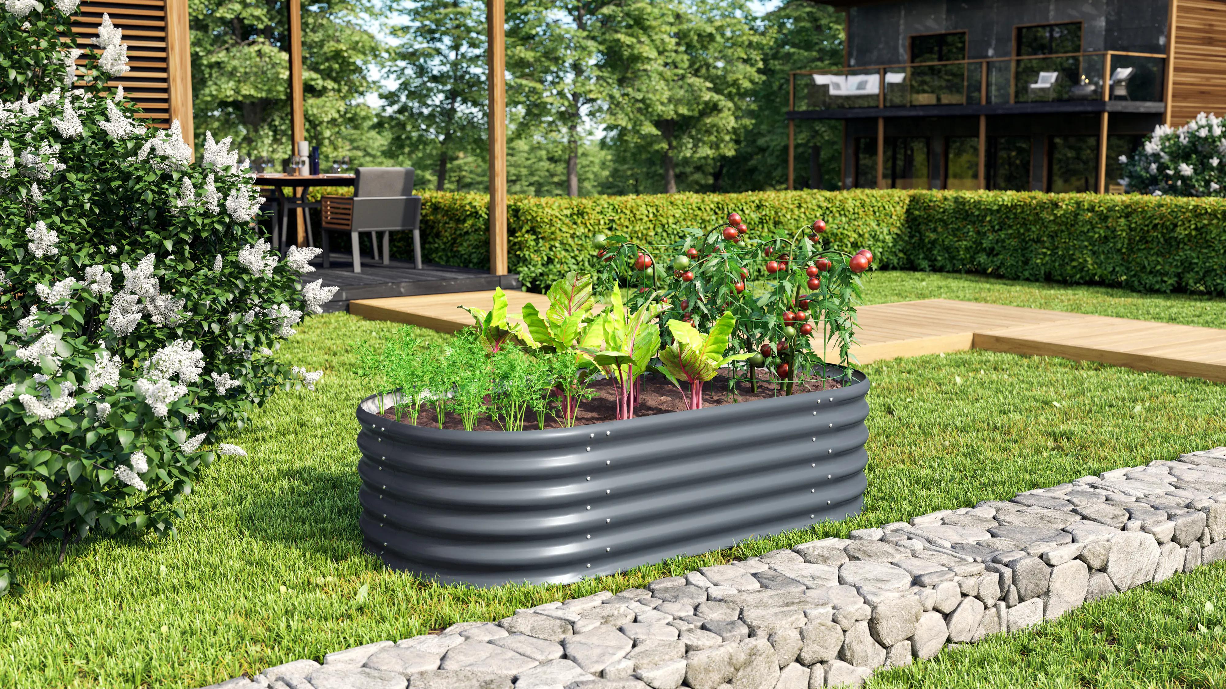 Vitavia Hochbeet Terra Basic 82 x 162 x 40 cm granit