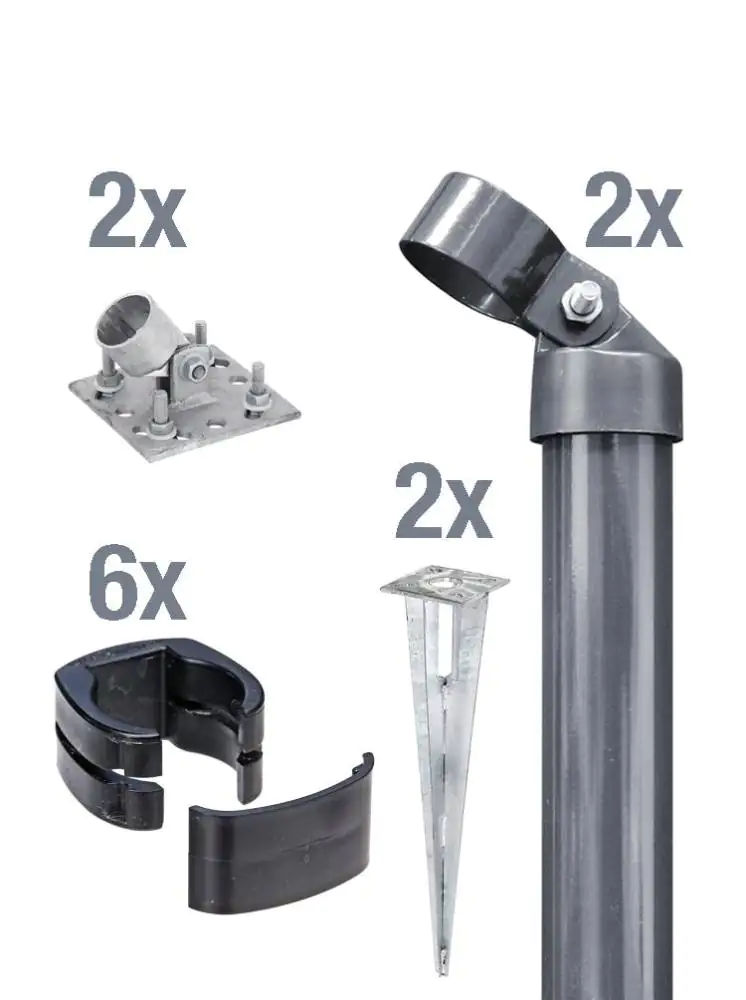 Alberts Komplettset Zauneck-Set für Fix-Clip Pro® 153 cm zA anthrazit