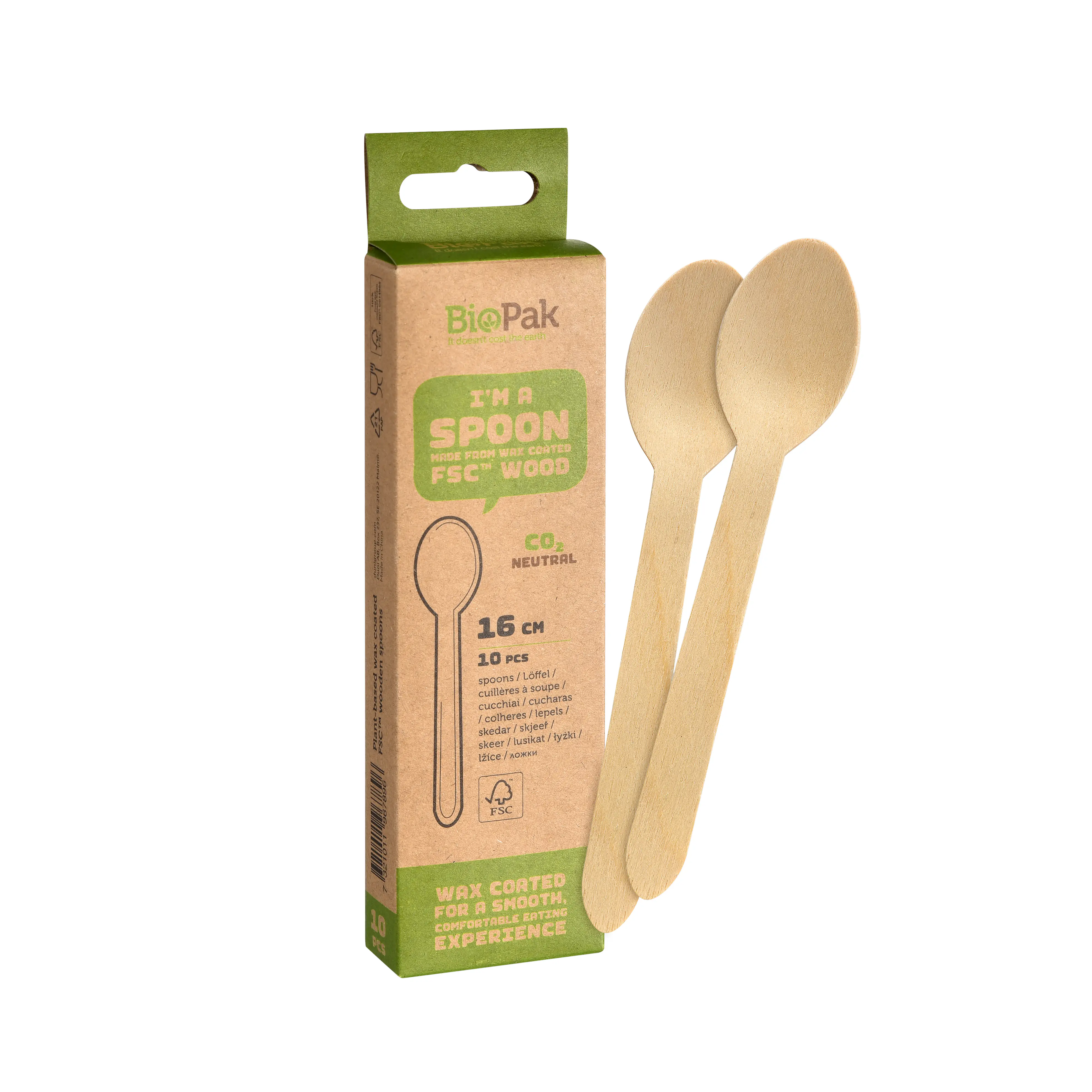 Biopak Holzlöffel 16 cm - 10 Stk.