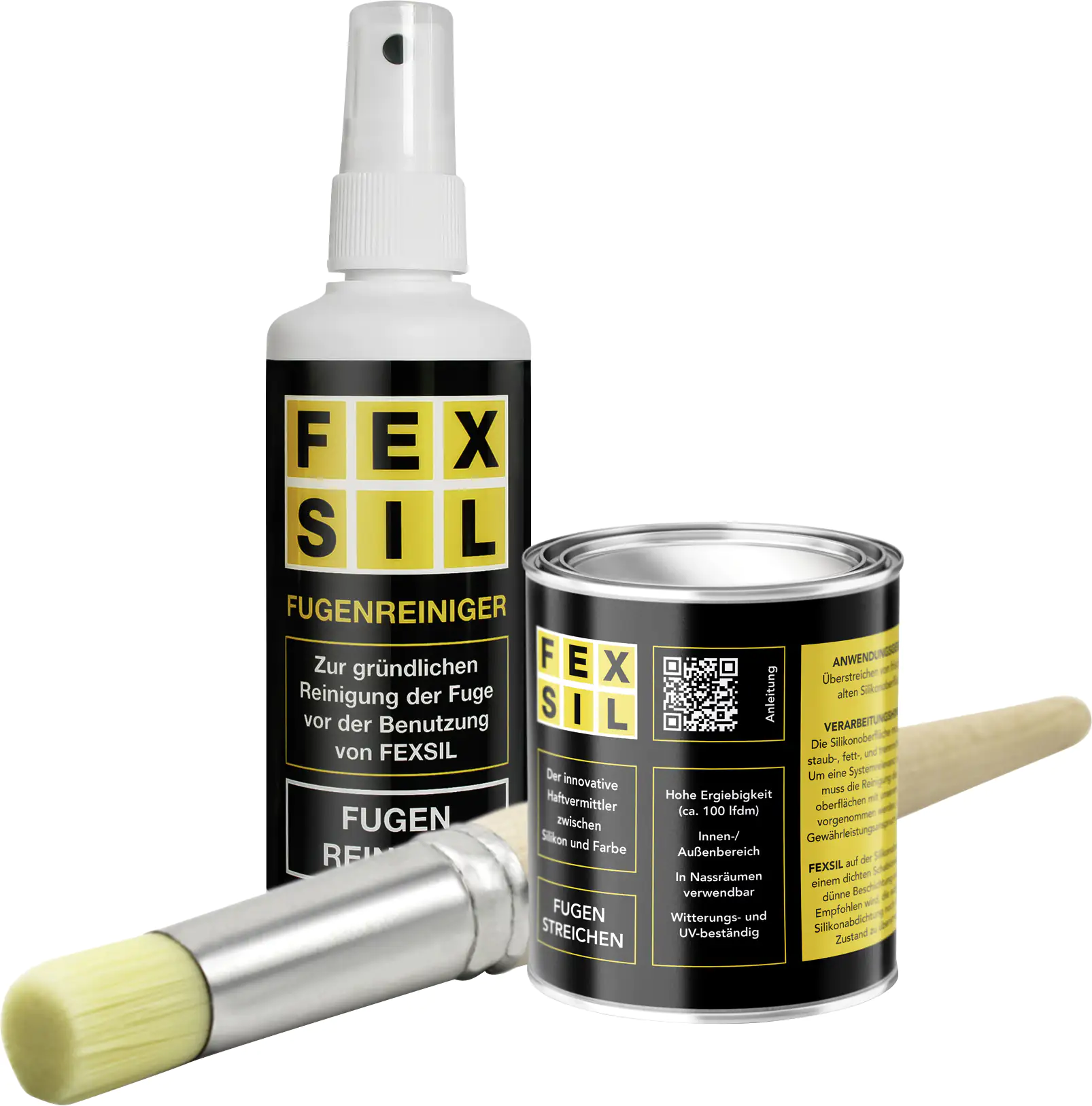 FEXSIL Set Haftgrundierung 125 ml, Fugenreiniger 100 ml, Pinsel FEXSIL Set Haftgrundierung 125 ml, Fugenreiniger 100 ml, Pinsel