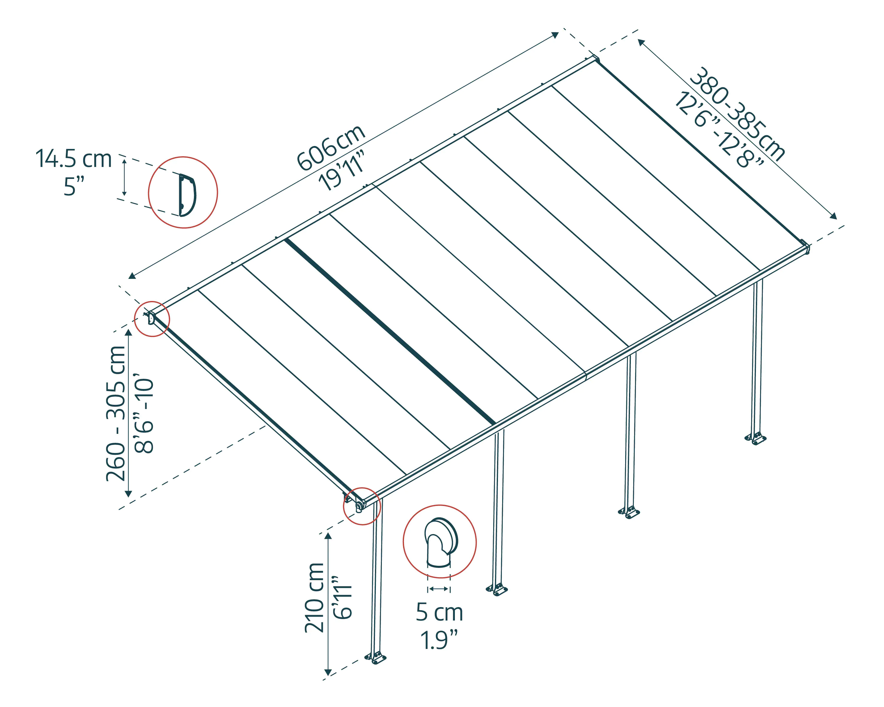 Canopia Terrassenüberdachung Feria 400 x 606 cm anthrazit Canopia Terrassenüberdachung Feria 400 x 606 cm anthrazit
