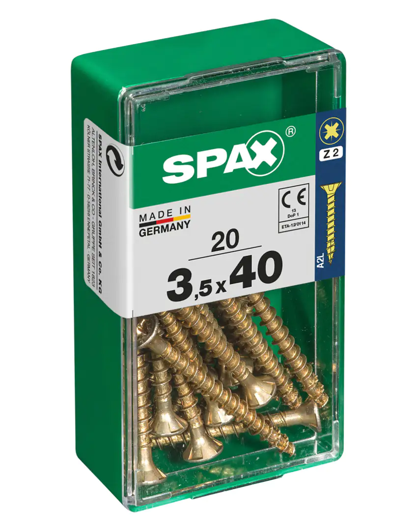 Spax Universalschrauben 3.5 x 40 mm PZ 2 - 20 Stk. Spax Universalschrauben 3.5 x 40 mm PZ 2 - 20 Stk.