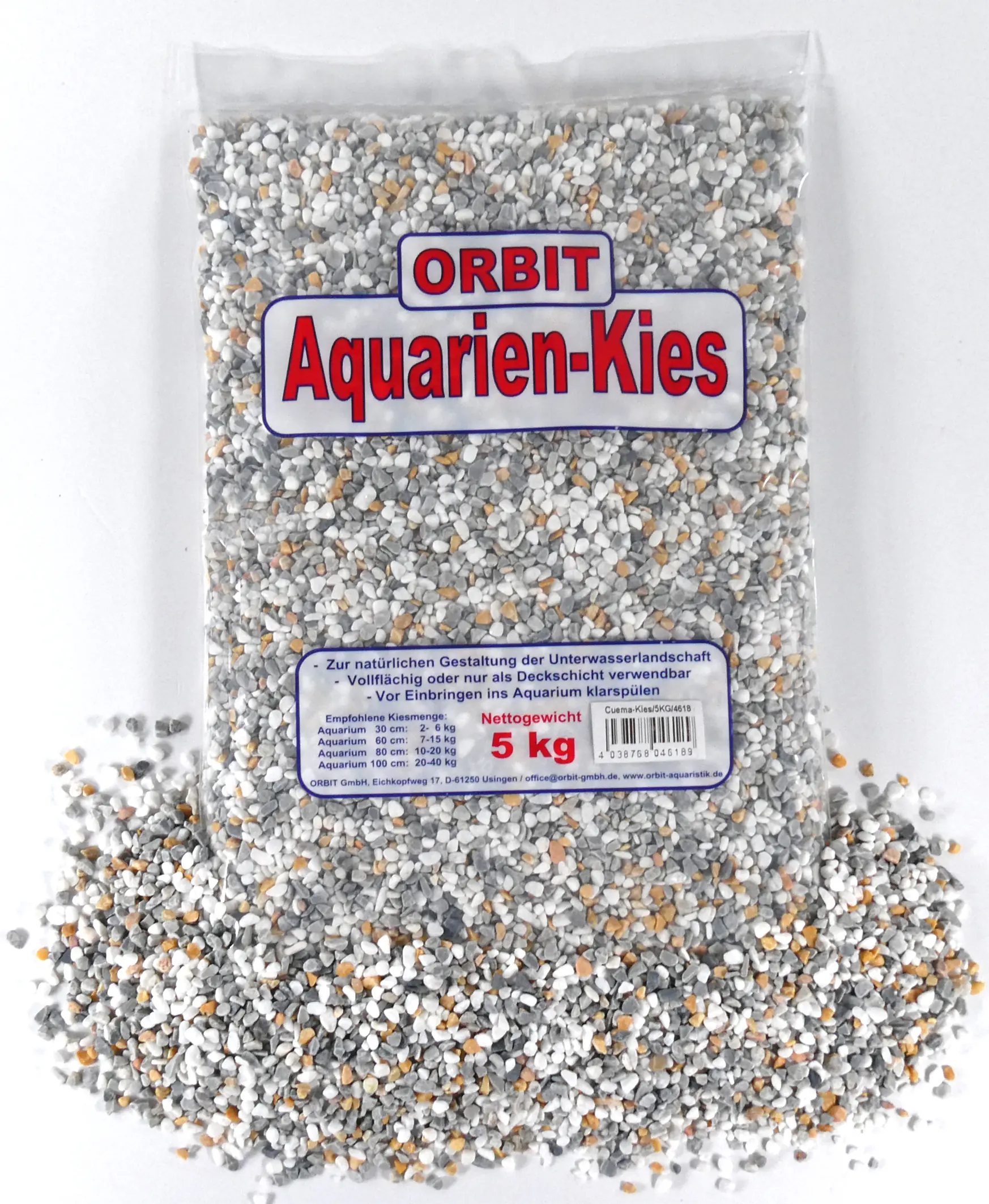 Orbit Aquarien Kies Cuema weiß-grau-gelb 5 kg