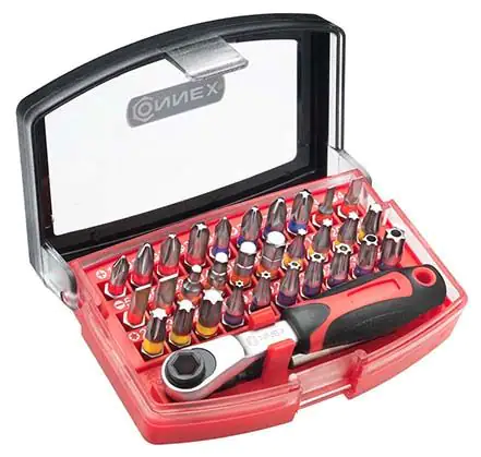 Connex Bit-Set 32-teilig mit Knarre Connex Bit-Set 32-teilig mit Knarre
