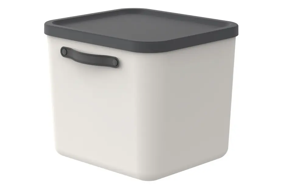 Rotho Aufbewahrungsbox Mythen mit Deckel 39,5 x 38 cm 40 L beige-schwarz