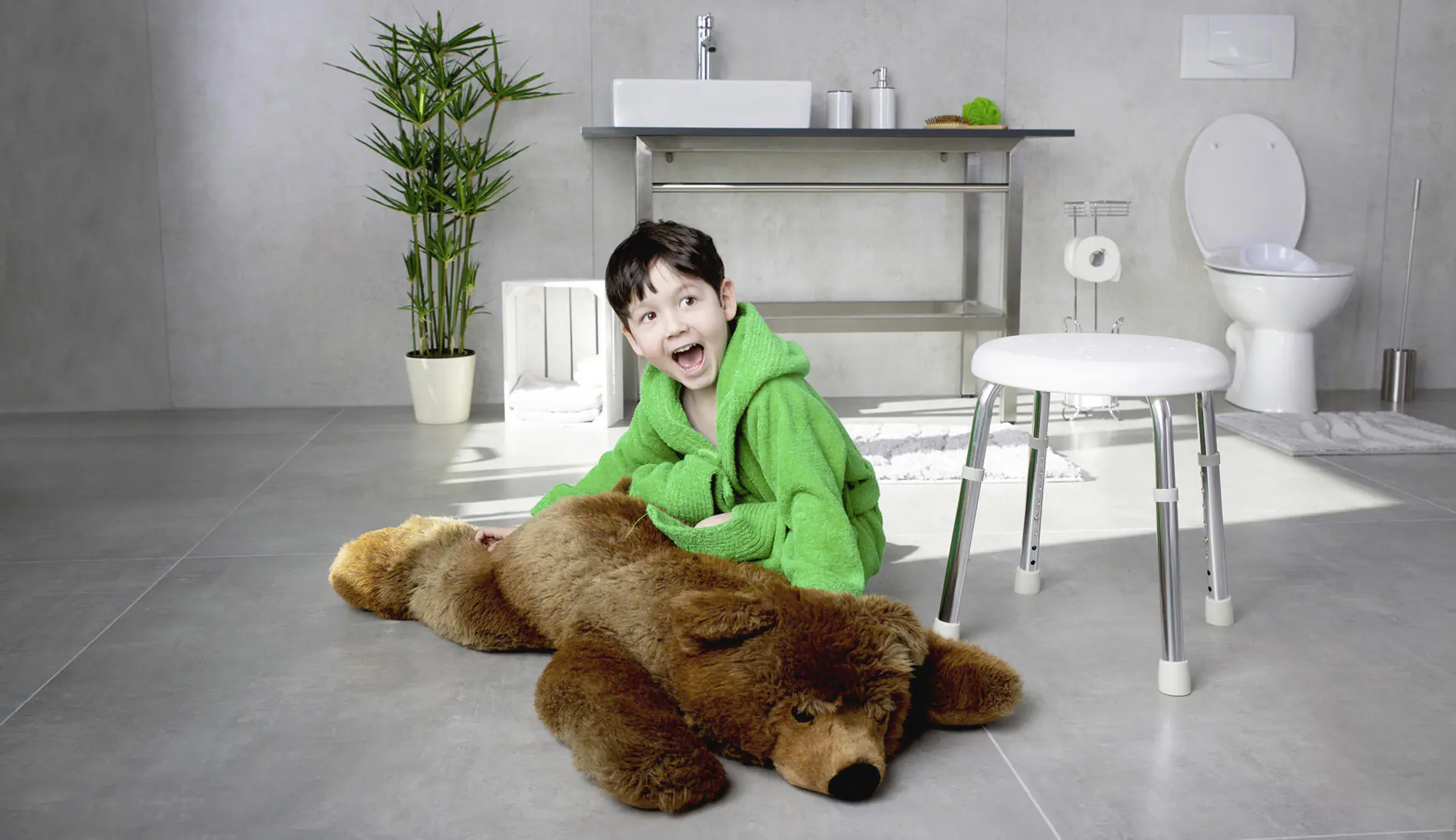 Ridder Bad-Hocker Go, weiß, höhenverstellbar, Aluminium / PE / TPR