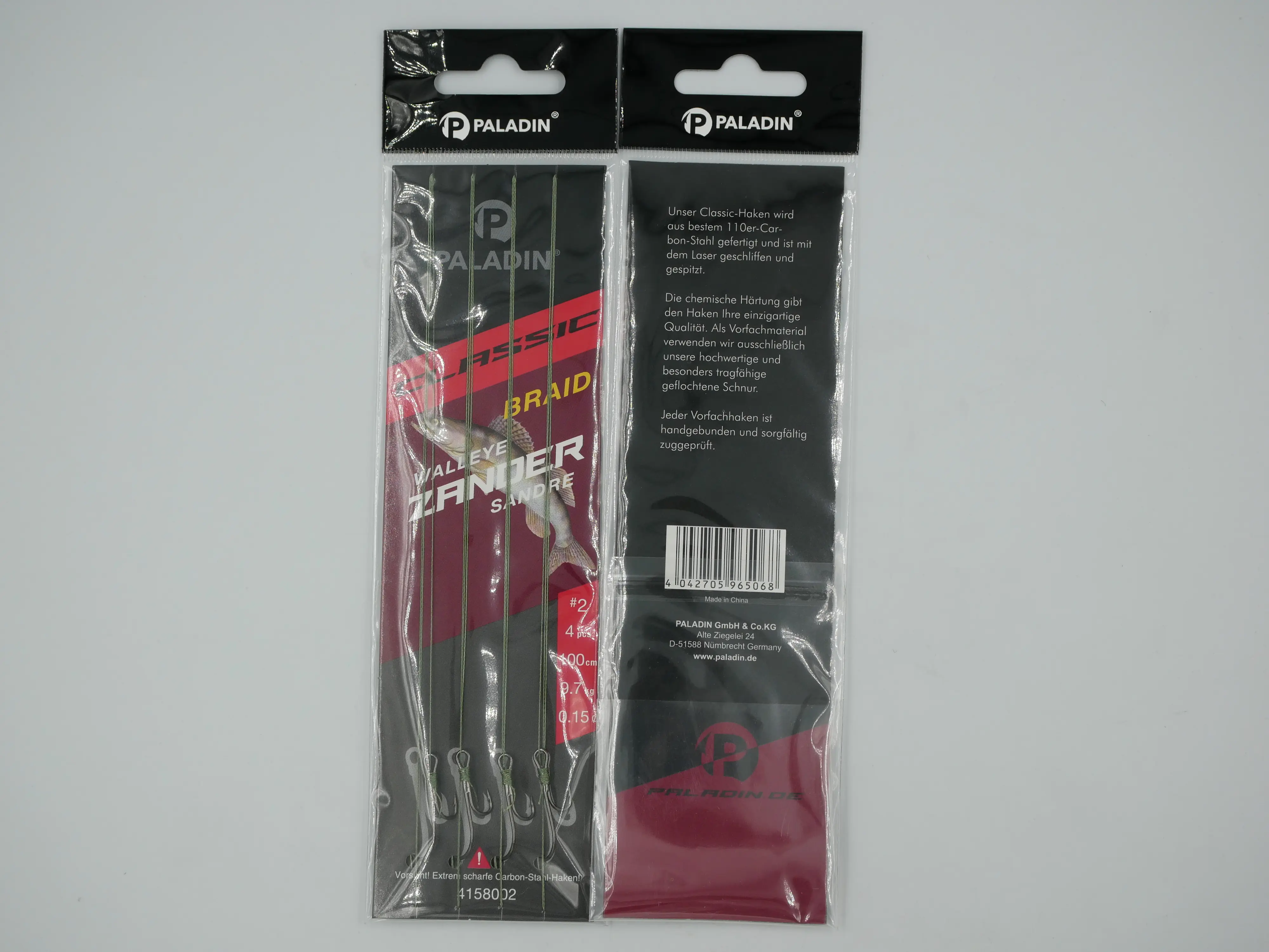 Paladin Zander Ryderhaken gebunden Größe 1 100 cm 4 Stück