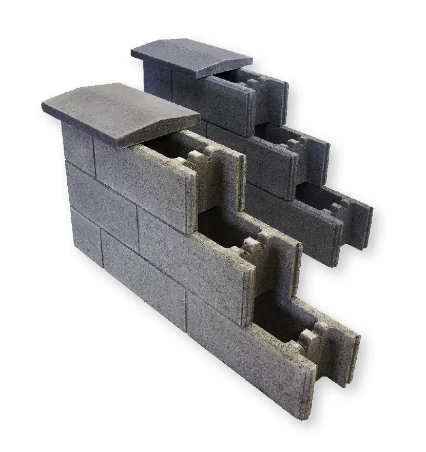 Mauerabdeckung Schalungsstein 49 x 35 x 4 cm grau