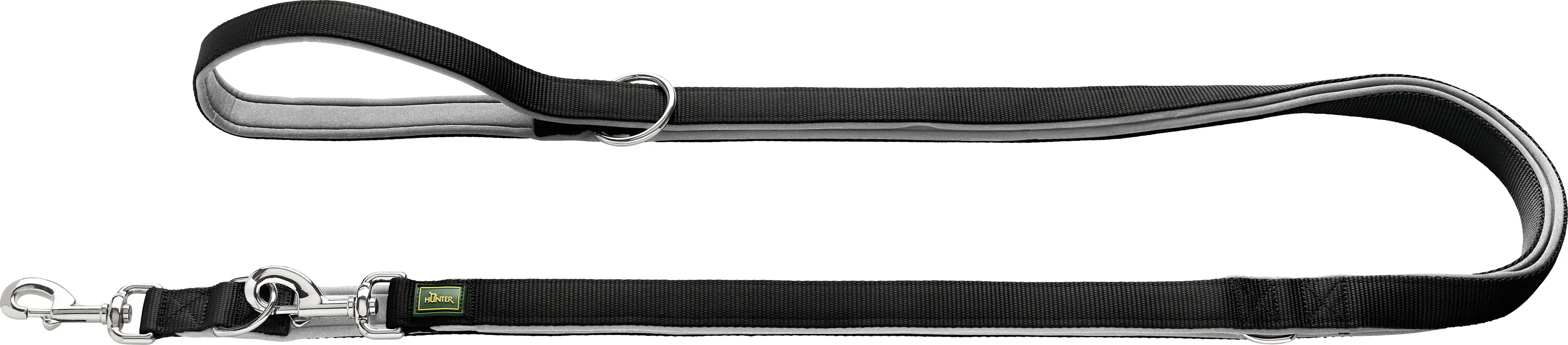 Hunter Führleine verstellbar Neopren schwarz/grau 300 cm