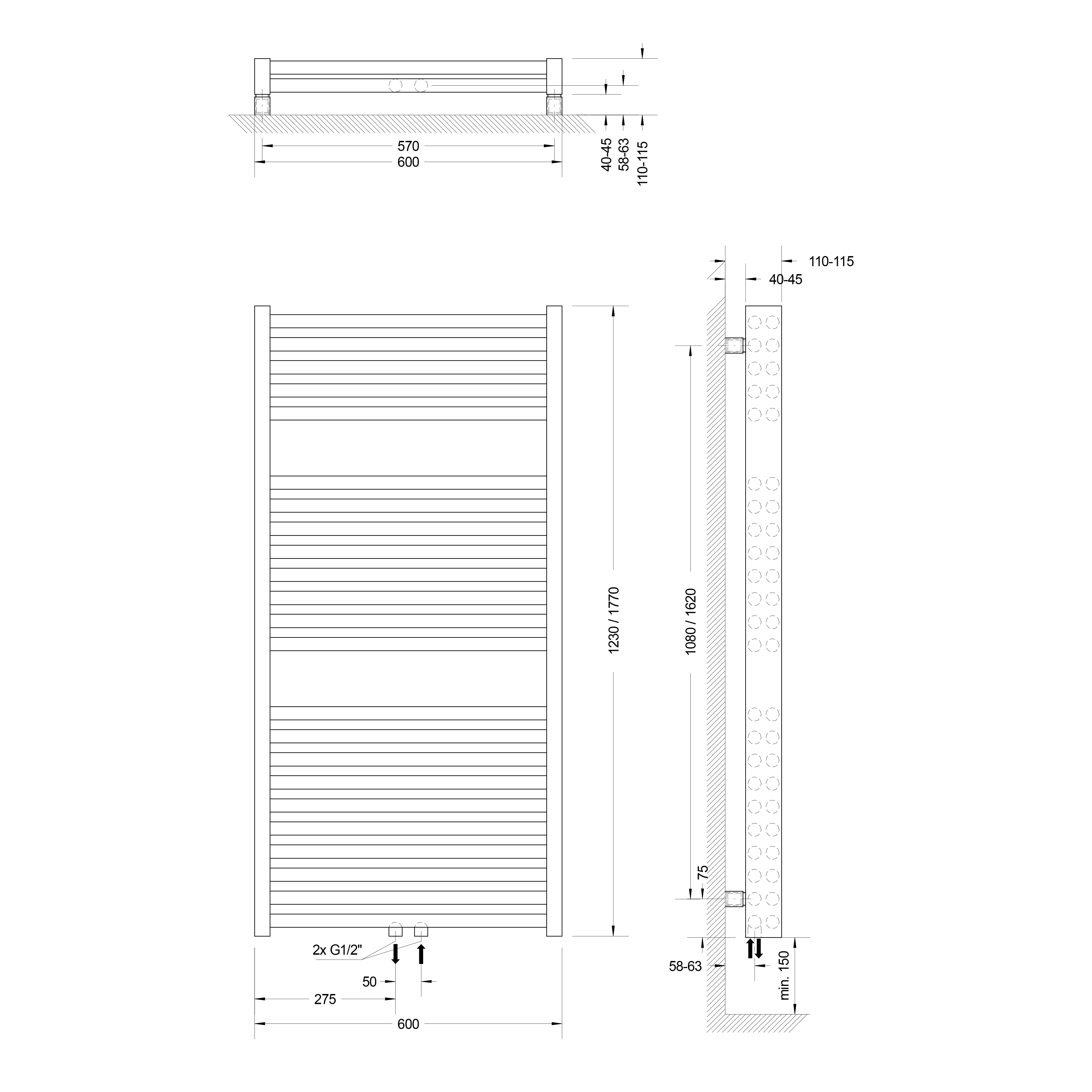 Schulte Badheizkörper München Powerpack 123 x 60 cm 995 Watt