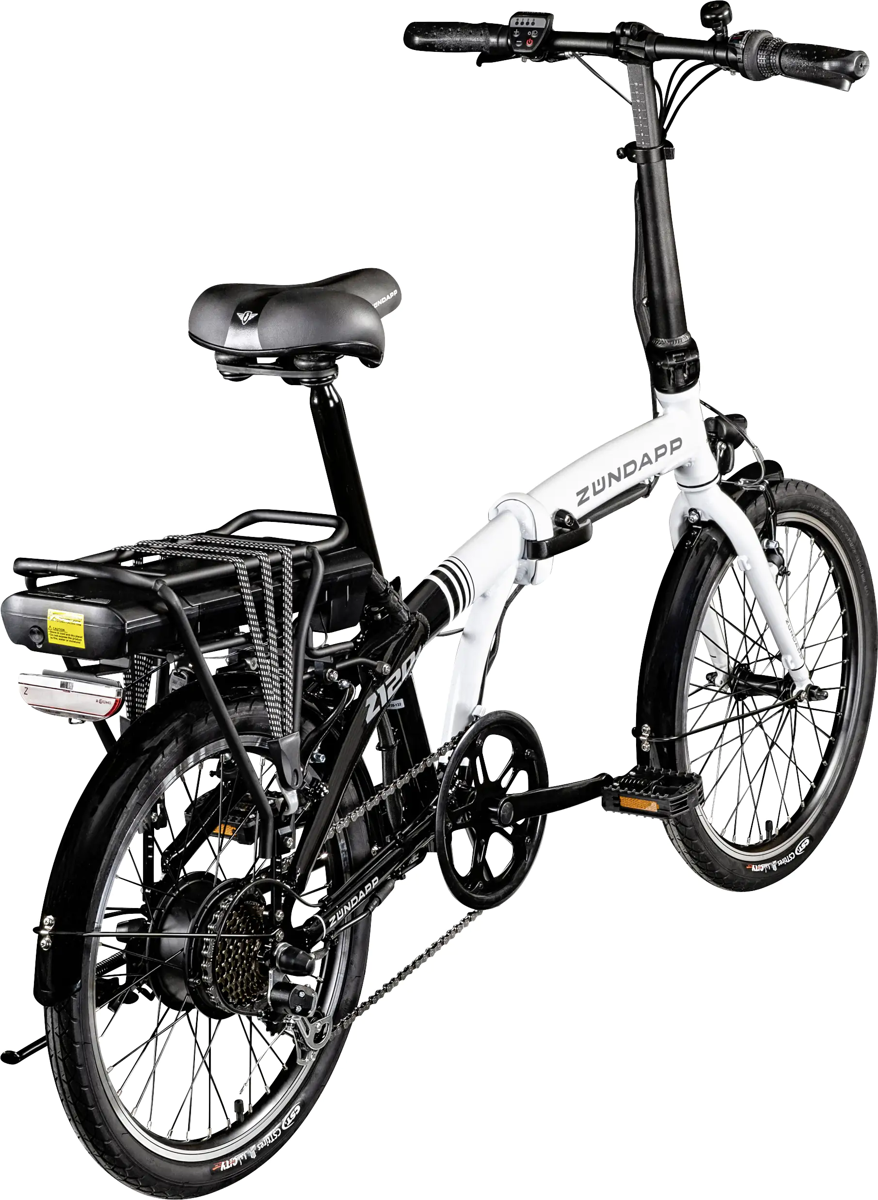 Zündapp E-Bike Faltrad Z120 20 Zoll RH 28cm 7-Gang 374,4 Wh schwarz weiß