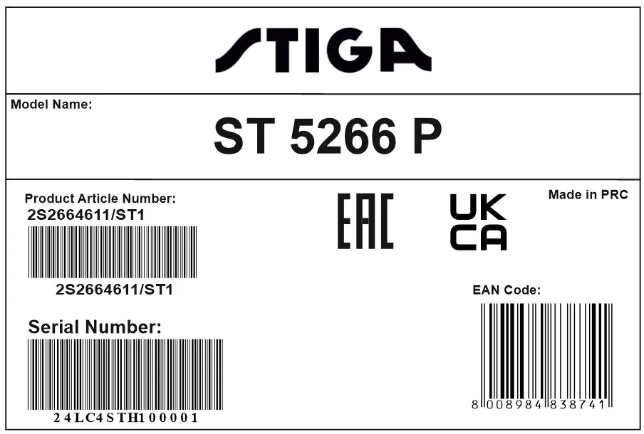 Stiga Benzin-Schneefräse ST 5266 P Arbeitsbreite 66 cm 6,2 kW Stiga Benzin-Schneefräse ST 5266 P Arbeitsbreite 66 cm 6,2 kW