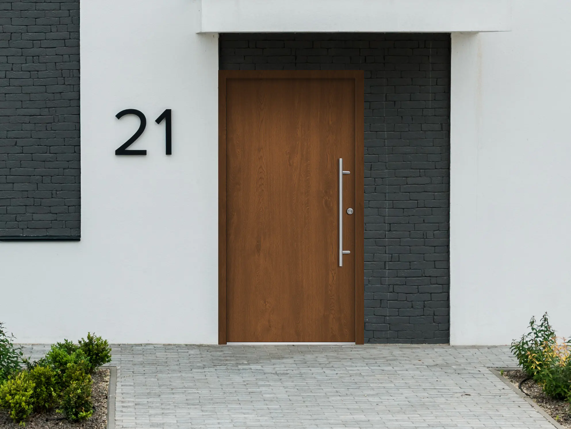 Splendoor Haustür Passivedoor Premium B05 Golden Oak DIN Rechts 110 x 210 cm