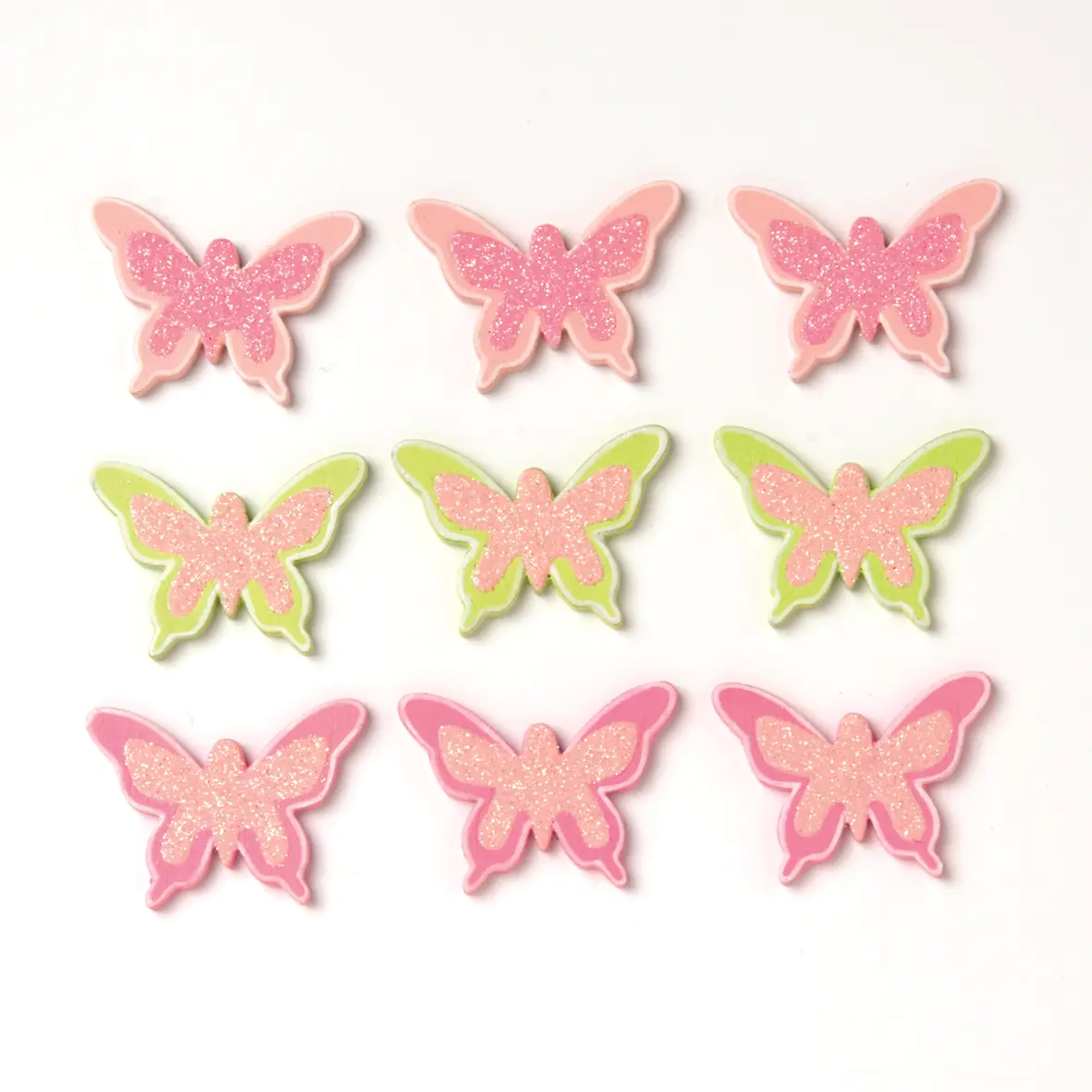 Glorex Holz-Streudeko Schmetterlinge rosa grün 9 Stück 2,4 x 3 cm Glorex Holz-Streudeko Schmetterlinge rosa grün 9 Stück 2,4 x 3 cm
