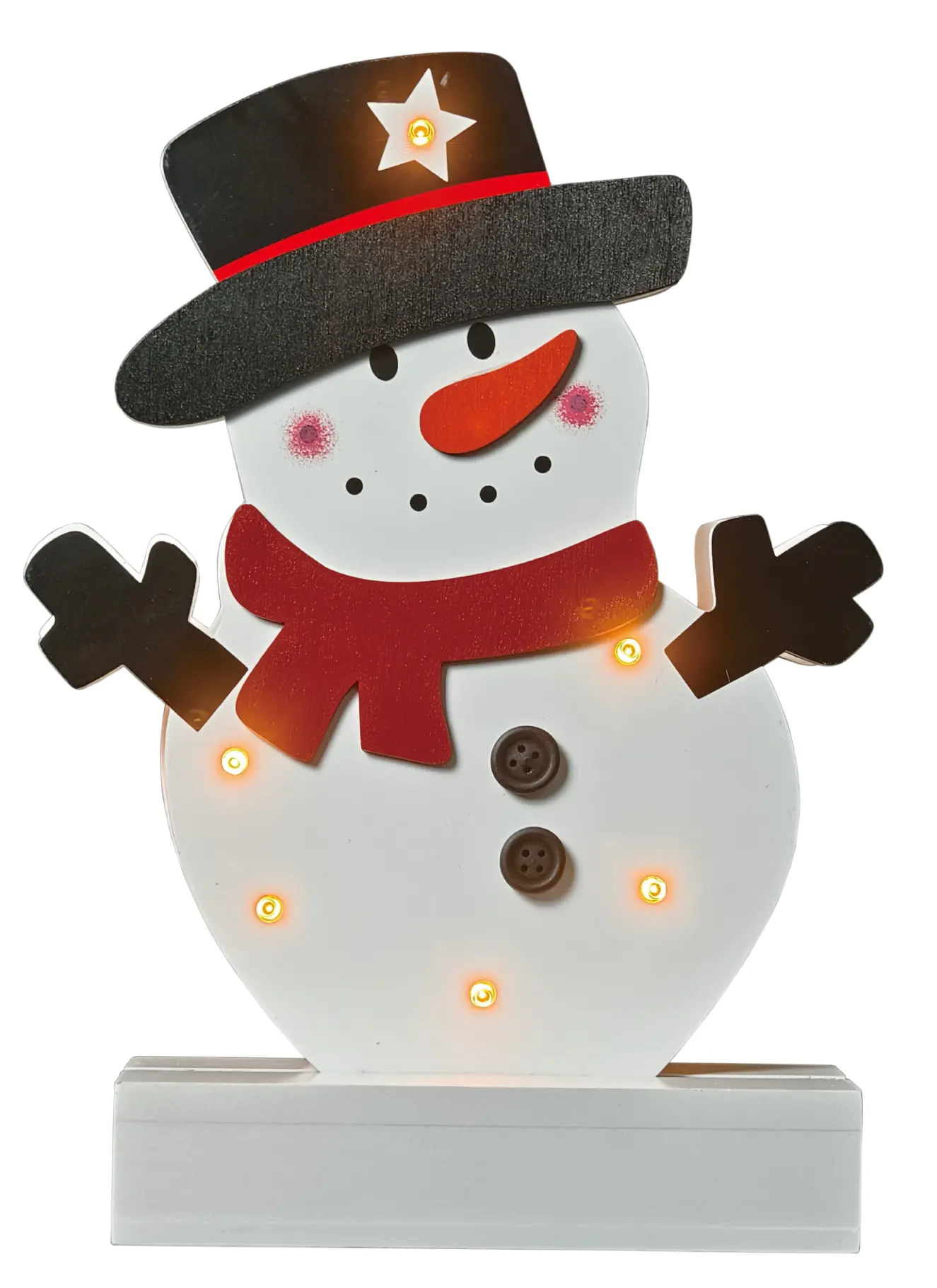 TrendLine Schneemann Holz 18,5 x 5,5 x 25,5 cm weiß+schwarz