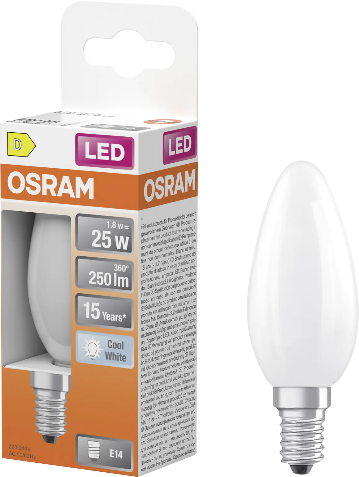 Osram LED Leuchtmittel E14 Star Classic 1,8W matt kaltweiß Osram LED Leuchtmittel E14 Star Classic 1,8W matt kaltweiß