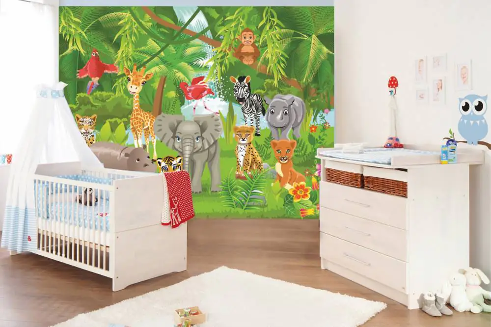 papermoon Vlies- Fototapete Digitaldruck 250 x 180 cm Kids Jungle Animals