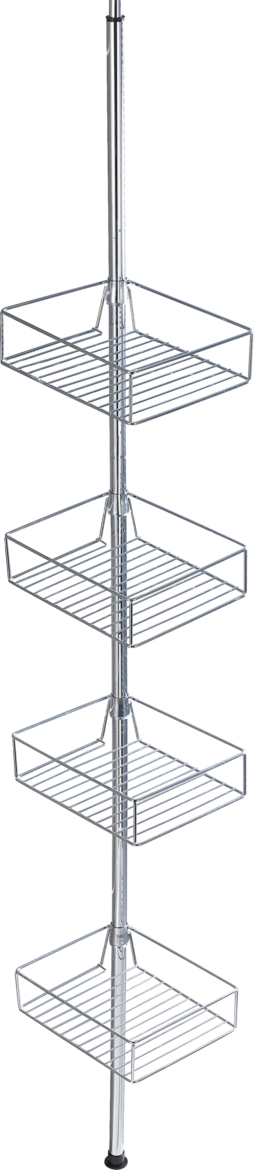 Wenko Teleskop-Regal Domaso Metall, Edelstahl, silber glänzend, 4 Ablagen Wenko Teleskop-Regal Domaso Metall, Edelstahl, silber glänzend, 4 Ablagen