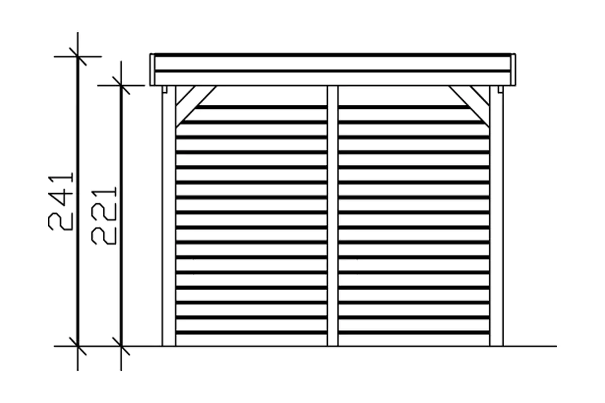 4018211034352_05 SKAN HOLZ Carport Friesland Set 2 314 x 708 cm, lasiert in Nussbaum