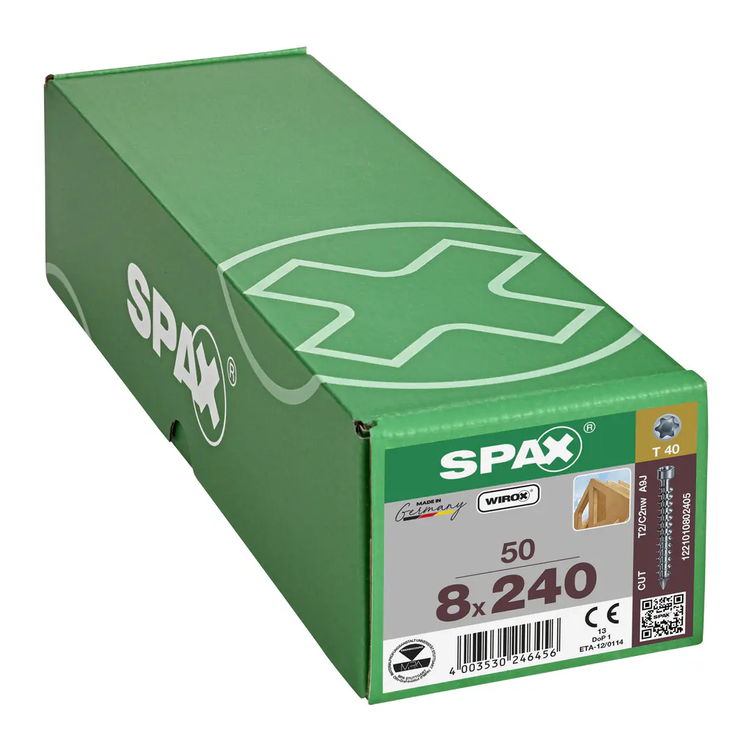 Spax Holzbauschrauben 8.0 x 240 mm TX 40 Zylinderkopf - 50 Stk.